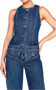Жилет Show Me Your Mumu Midland Vest Top, цвет Deep Well Indigo
