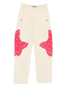 Трикотажные спортивные брюки с аппликацией и перфорацией Fox Racing Labs, розовый