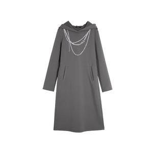 ELLE Платье с длинным рукавом Women's Dark Gray