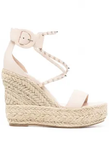 Босоножки Chocazeppa Spikes 120 на танкетке Christian Louboutin, розовый