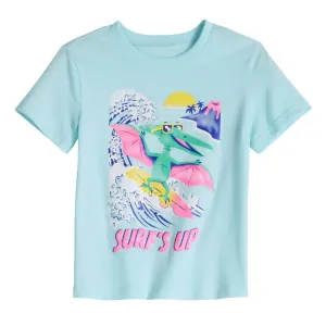 Футболка с коротким рукавом и принтом для мальчиков Baby & Toddler Jumping Beans, цвет blue surfs up