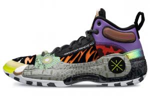 Баскетбольные кроссовки WOW 10 для мужчин, средний верх, цвет черный/фиолетовый/синий Lining