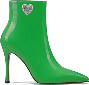 Женские ботильоны на каблуке LauraVicci с заостренным носком, шпилькой, украшенные кристаллами в виде сердца и стразами, черные ботильоны на молнии для вечернего выхода и вечерних мероприятий