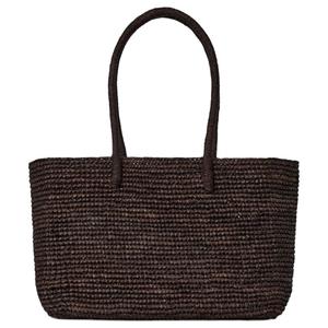 COS Сумка-шоппер из соломки, мини-женская сумка dark brown