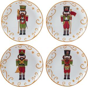 Certified International Holiday Magic Nutcracker десертные/салатные тарелки 22,9 см, набор 4 шт, мультиколор