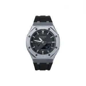 Часы Casio G-Shock Analog-Digital 2100 Series, арт. GA-2100-1A1, черный/серо-серебристый/черный