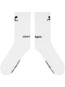 Courrèges носки с логотипом, белый