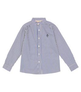 Хлопковая рубашка в тонкую полоску со скорпионом The Animals Observatory, Blue Stripes