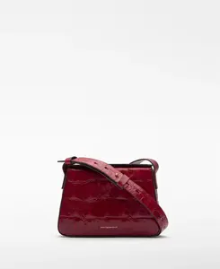 Женская маленькая кожаная сумка Mica Adolfo Dominguez, вишневый красный