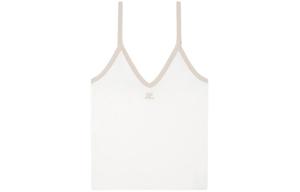 Футболка майка Courrèges с контрастным V-образным вырезом COURREGES, белый наследие