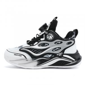 Баскетбольные кроссовки средней высоты с амортизацией ударов и износостойкостью для детей D&W, черный/белый