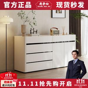 Shang Huashi Комод 120х40х90 см для гостиной и спальни в стиле французский крем, с большой вместимостью, из крашеного дерева, современный минимализм