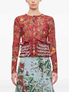 Кардиган с рюшами Molly Goddard, красный