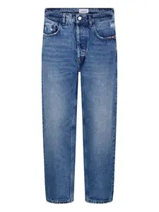 Потертые джинсы с пятью карманами AMISH, синий