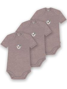 Normani Outdoor Sports Комплект из 3 детских боди с коротким рукавом из мериносовой шерсти, цвет Тауранга, розовый