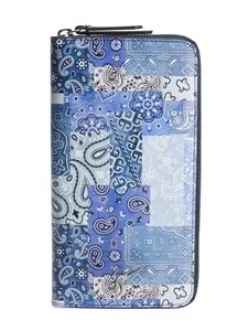 Кошелек с круговой молнией и принтом Giuseppe Zanotti, синий