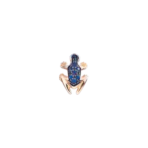 Одиночная мини-серьга Dada Arrigoni Happy frog из розового золота и синих сапфиров