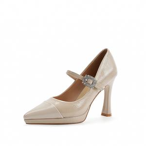 Varib Стройные каблуки на шпильке 10 см женские абрикос, цвет Apricot