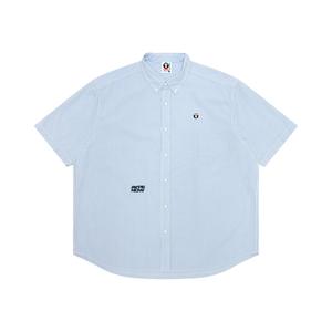 Рубашка *A Bathing APE с логотипом Moonface в полоску Aape, синий