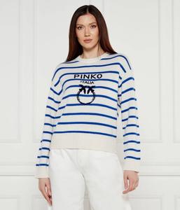 Шерстяной свитер новый бургос Regular fit Pinko, белый