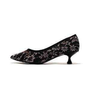 ST&SAT Женские туфли на высоком каблуке, черные/абрикосовые