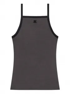 Топ с контрастной отделкой Courrèges, серый