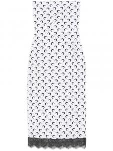 Marine Serre платье миди Crescent Moon с бюстье, белый