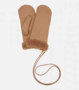 Варежки с подкладкой из песочного меха Max Mara, Cammello