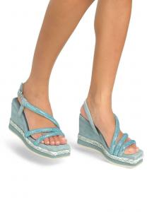 Босоножки на танкетке CON CIERRE HEBILLA - High heeled sandals Alma en Pena, цвет Azul Jaspeado