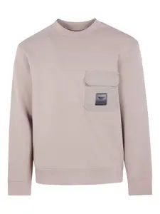 Хлопковый свитер с накладными карманами EMPORIO ARMANI