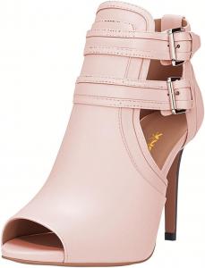 Женские сандалии-ботильоны XYD с открытым носком, двойной пряжкой, шпилькой, стильными вырезами для мероприятий и вечеринок, Pale Pink
