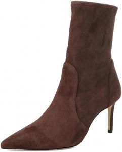 Женские эластичные сапоги Pazzion с закрытым заостренным носком, на каблуке-стилете, короткие классические ботильоны, профессиональная офисная обувь, формальные туфли, размер 4-16 US, Brown