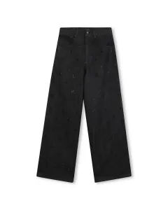 Детские джинсы-кабой черного цвета Karl Lagerfeld Kids