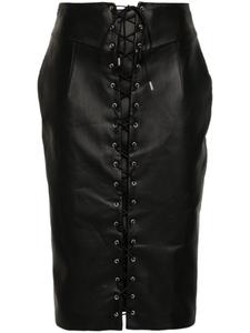 MITILIANE COUTURE юбка миди с тиснением под крокодила, черный