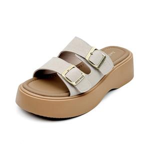 La Chapelle Сандалии-слайдеры из нескользящей ткани с износостойкой амортизацией, женские, бежевые