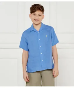 Льняная рубашка Loose fit Polo Ralph Lauren, синий