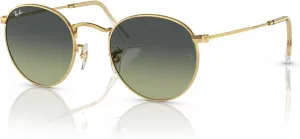 Солнцезащитные очки Ray-Ban унисекс RB3447 круглые металлические, Gold/Green Vintage