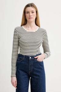 Хлопковый лонгслив Marc O'Polo, бежевый