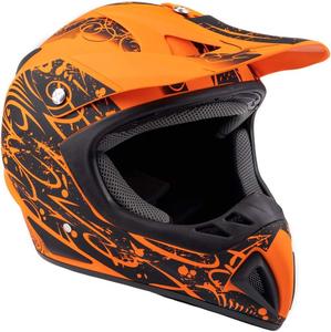 Шлем внедорожный Typhoon Helmets с очками, черный / оранжевый