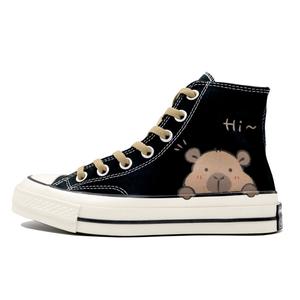 Converse Износостойкие высокие парусиновые туфли Chuck 70 Wild Dream Collection Capybara с нескользящей подошвой, унисекс, черно-коричневые