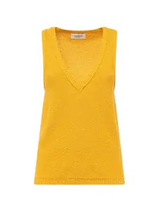 Вязаный жилет с V-образным вырезом Laneus, желтый