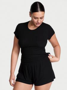 Футболка из модала с широкими ребрами Victoria'S Secret, черный