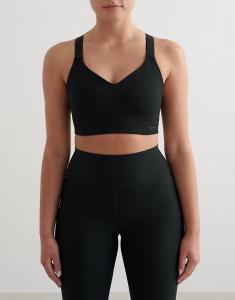 Ребристый поддерживающий бюстгальтер Black черного цвета Aim'N
