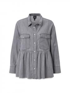 Блуза Ulla Popken Bluse, цвет light grey denim