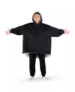 Носимое флисовое одеяло из шерпы для взрослых Bare Home, черный