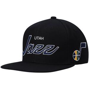 Мужская кепка Mitchell & Ness Black Utah Jazz Classics Script 2.0 Snapback