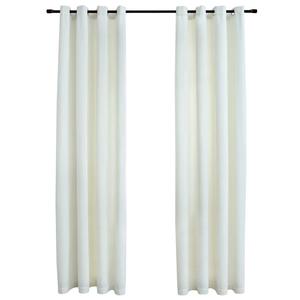 Плотные шторы vidaXL с люверсами 2 шт. бархатные кремовые 140х225 см