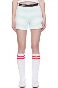 Casablanca Шорты в бело-зеленую полоску со сборками