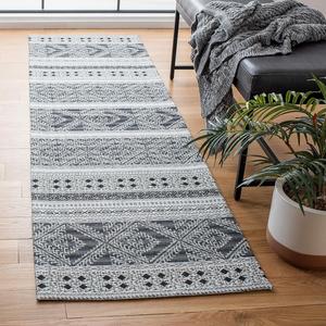 Ковер SAFAVIEH, 69 x 244 см, Classic Vintage Collection Runner, Black, ручной работы в марокканском стиле бохо, идеально подходит для помещений с высокой проходимостью в гостиной, спальне (CLV717Z)