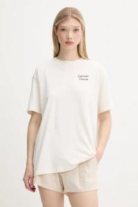 Хлопковая футболка Abercrombie & Fitch, бежевый